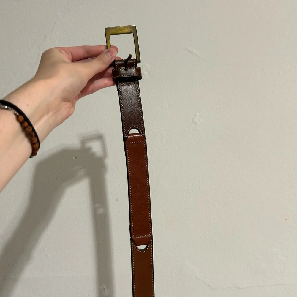 Vintage Relic Contrasting Brown Leather Belt Statement Unique Western Festival